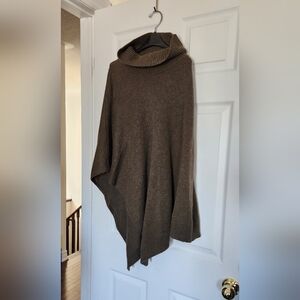 Green sweater poncho one size